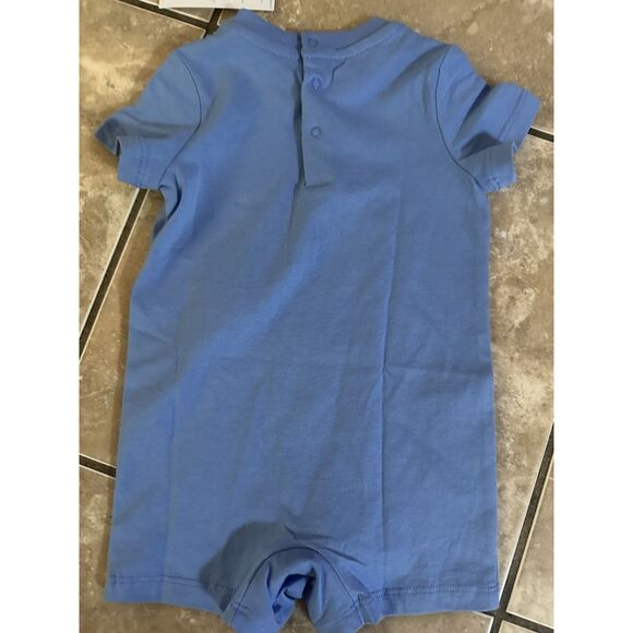 NWT Polo Ralph Lauren 6M One Piece Bodysuit Dog Print Blue - Picture 4 of 4